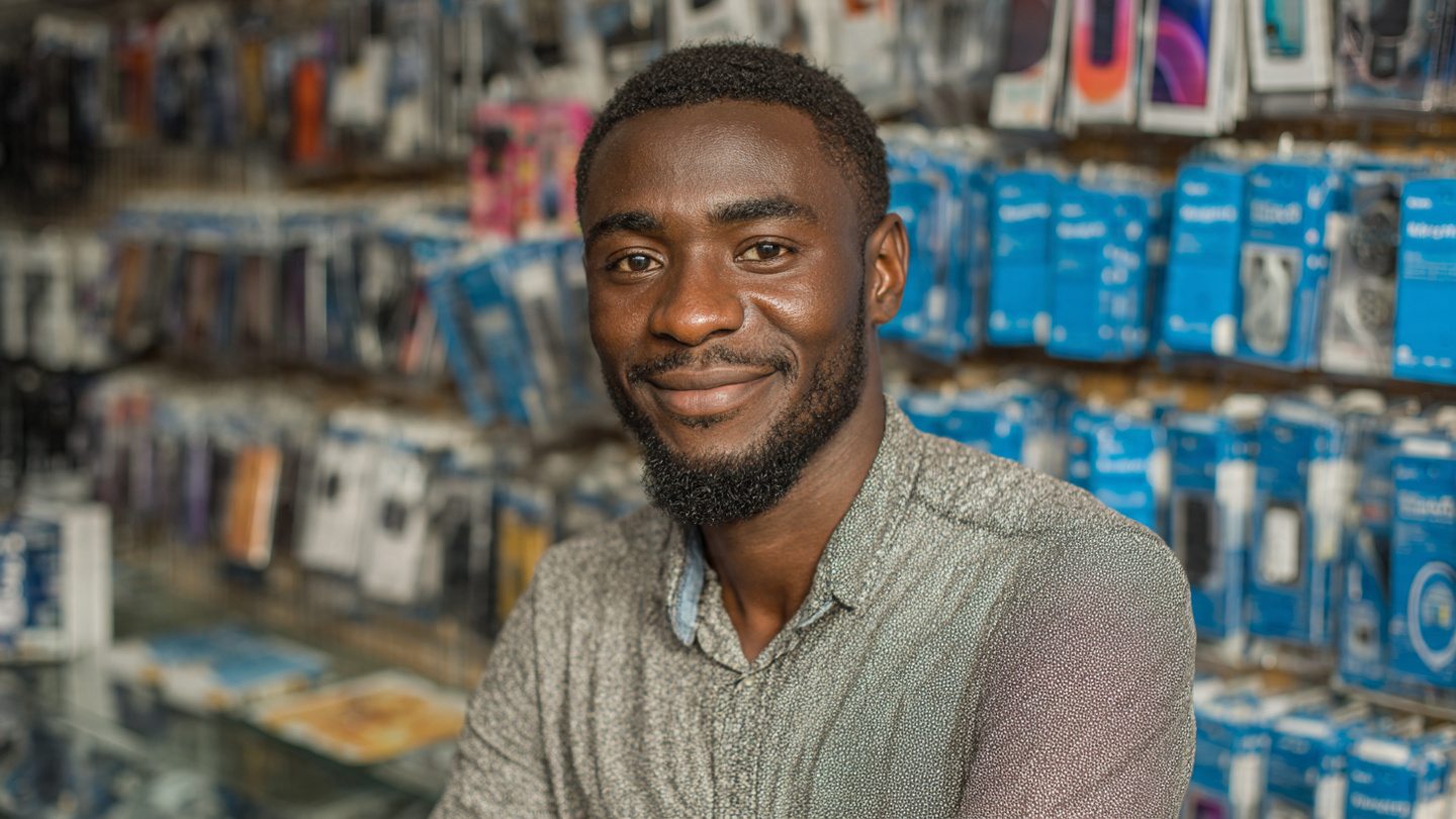 Electronics shop owner in Lusaka