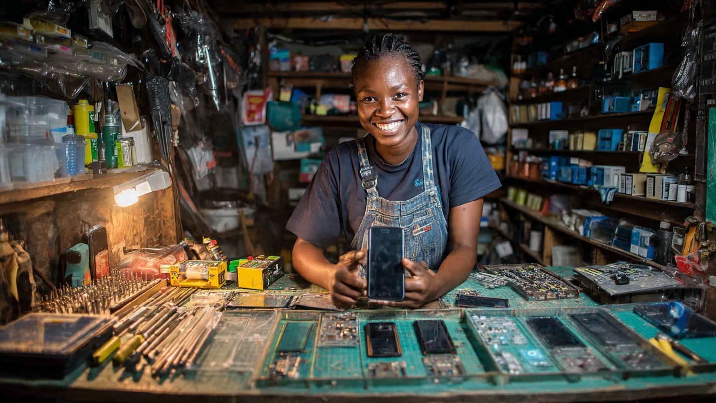 Phone repair and parts shop owner